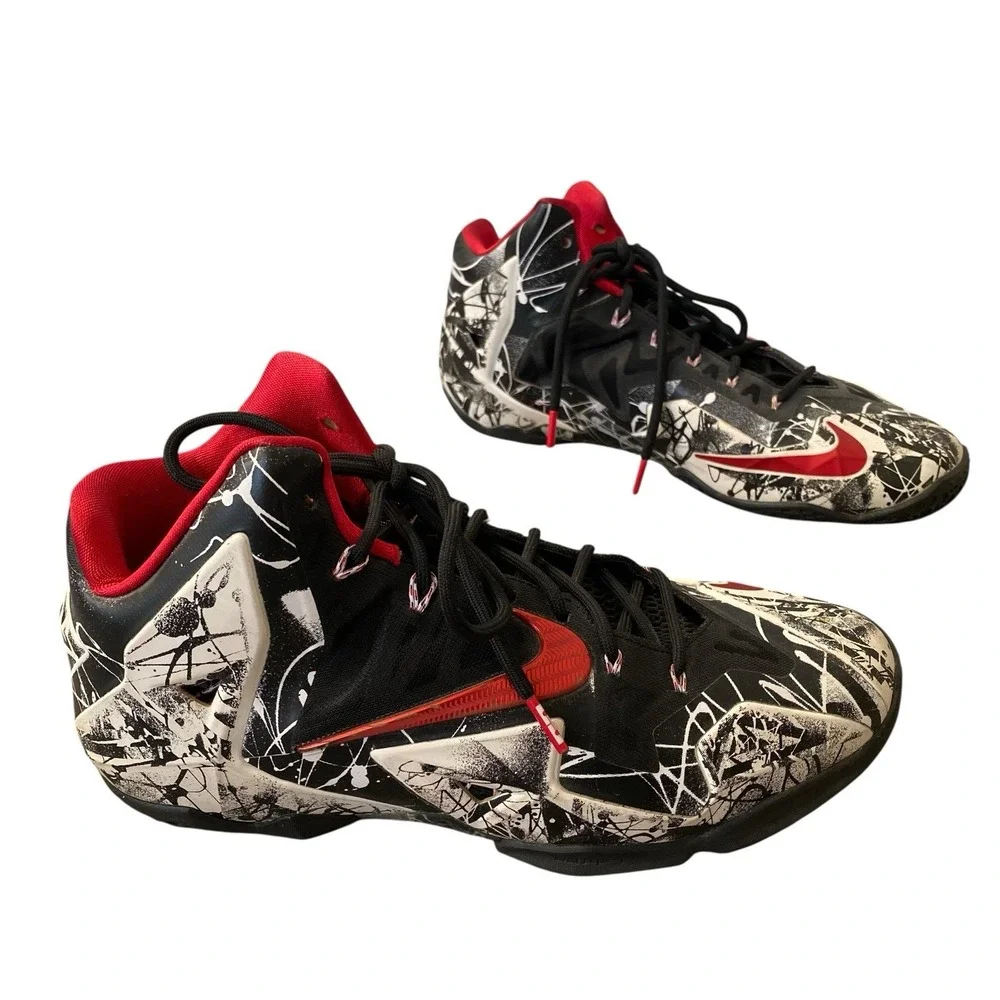 Nike Lebron James 11 XI University Red Black Graffiti Size 11 2013 (616175 100)